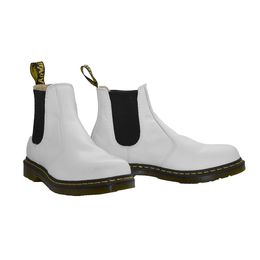 B5 Auth DR MARTENS Women's White Softy T Leather Chelsea Boot 2976 Size 11 $170